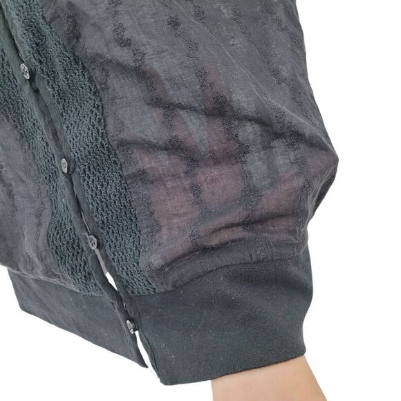 2/$20 Y2K Black See Through Buttons Down Top Blouse 100% Cotton Size: Small - Picture 8 of 8
